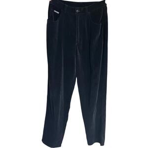 Vintage Ralph Lauren Black Velvet Straight Leg Pants Minimalist Dark Academia